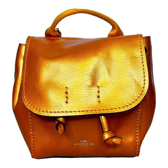 Coach Orange Leather Mini Backpack - Coach main image 12